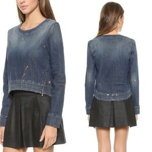High-end denim pullover, XS, 3x1 NYC